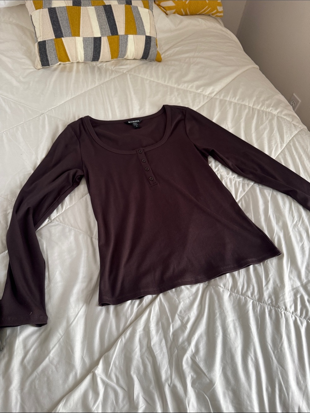 Athleta Deep Brown Long-Sleeve Henley